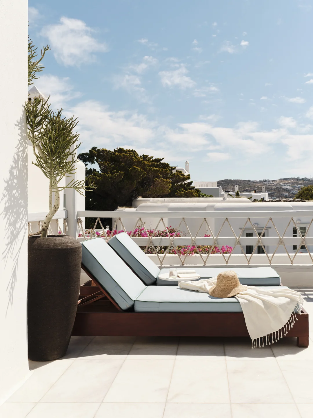Terrace sunbeds