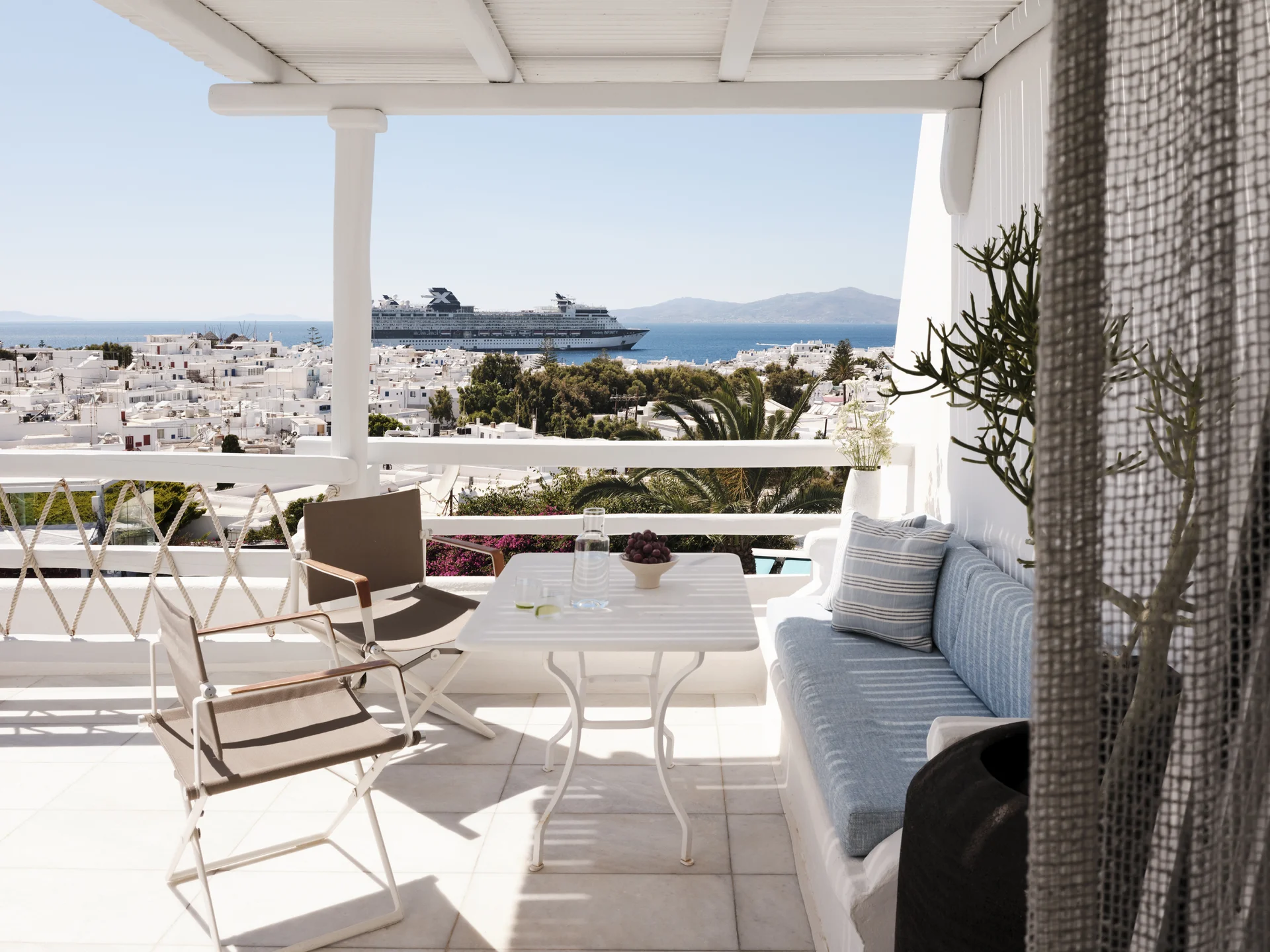 Terrace chairs sea