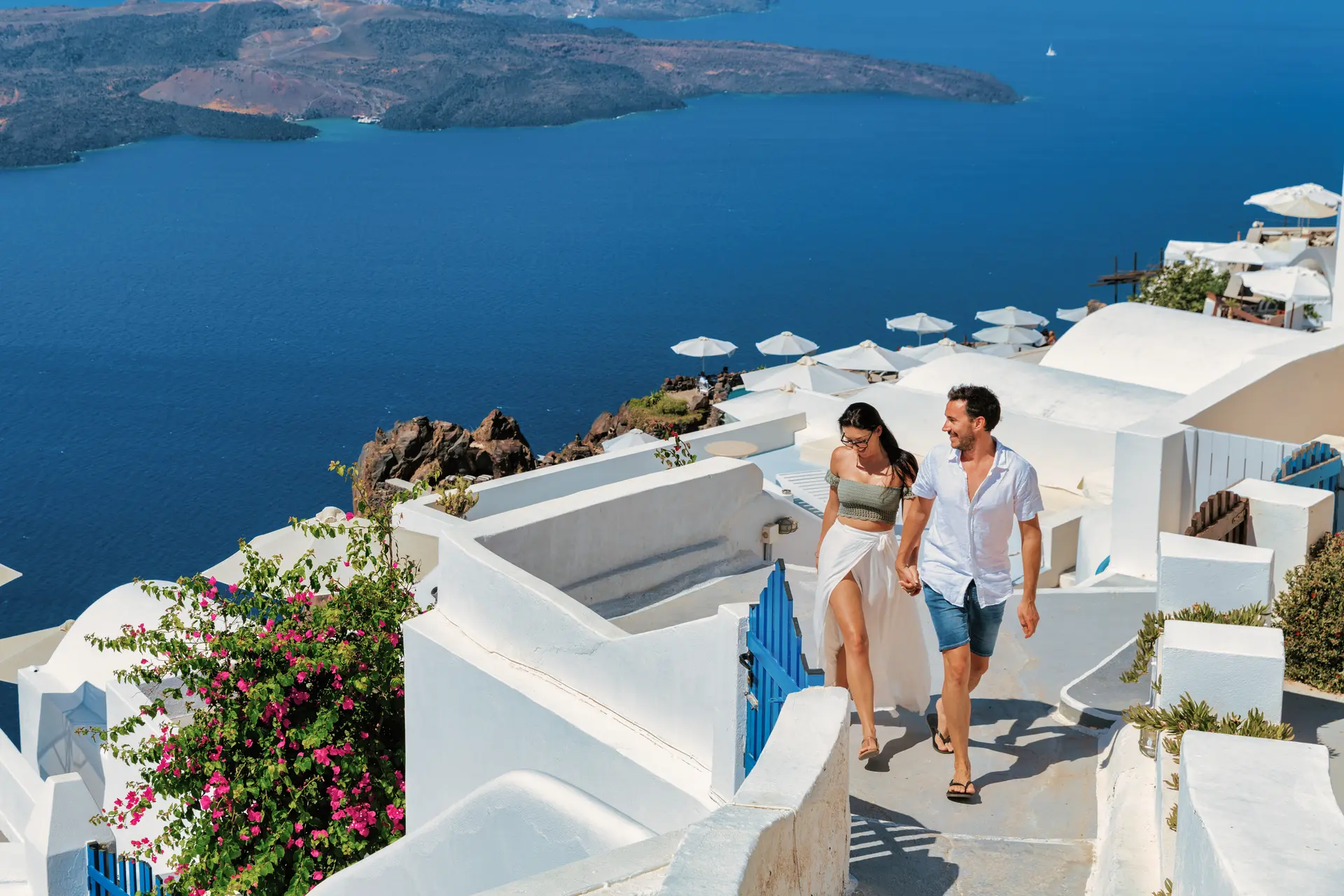 Santorini Greece sunset catamaran